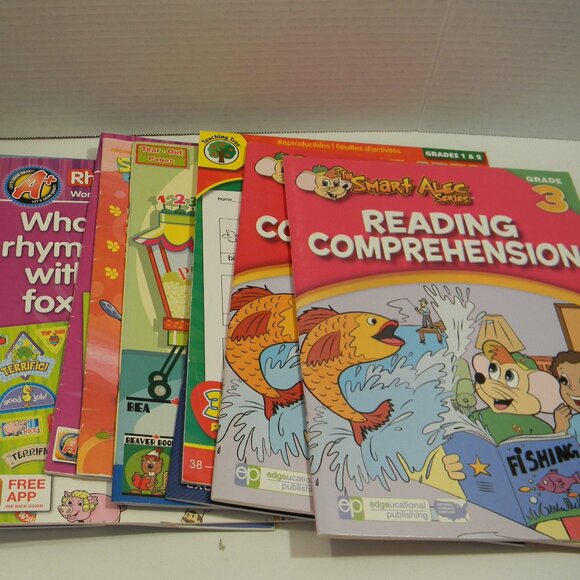 Lot of 14 Elementary School Workbooks Homeschool Reading Phonics Math Spelling - Picture 1 of 6